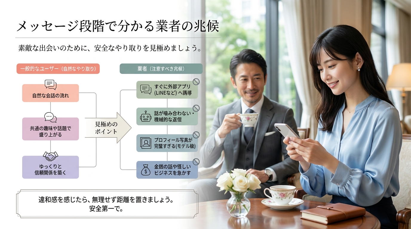 メッセージ段階で分かる業者の兆候