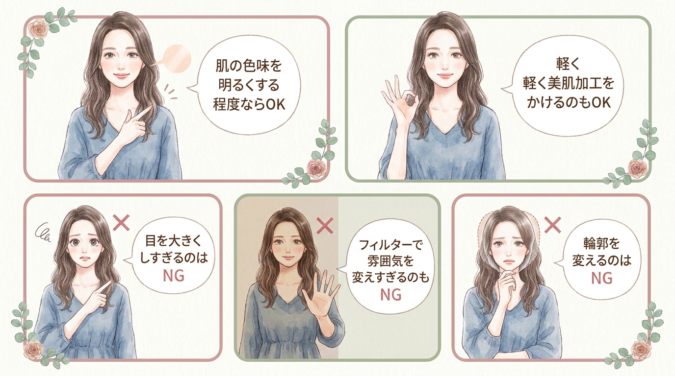 加工しすぎない自然な笑顔写真のコツ
