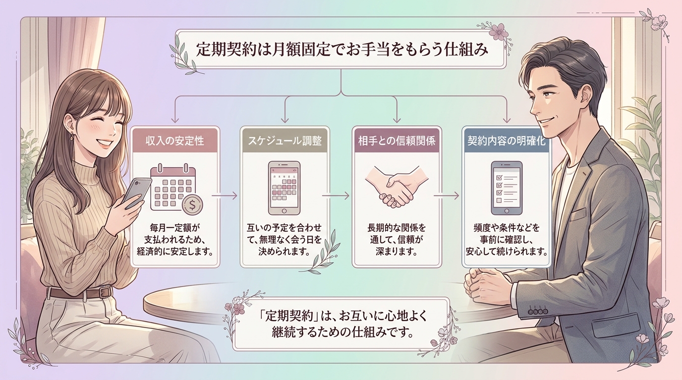 定期契約は月額固定でお手当をもらう仕組み