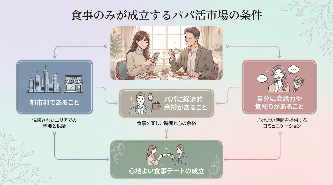 食事のみが成立するパパ活市場の条件