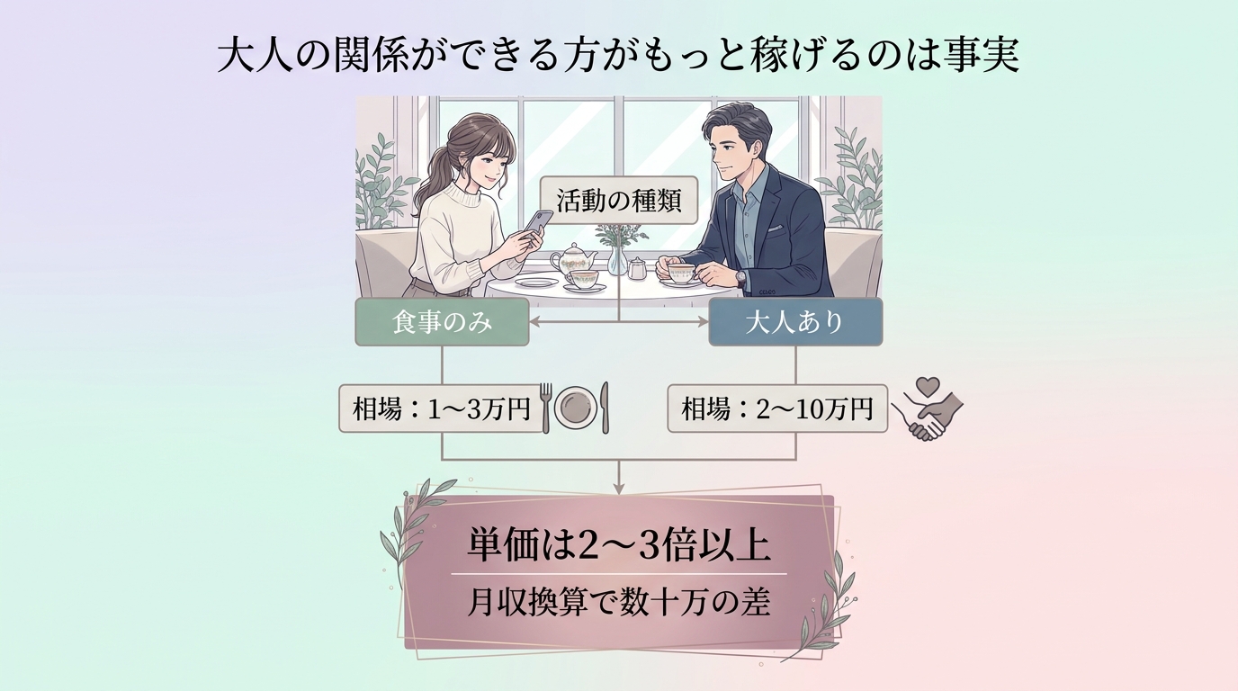 大人の関係ができる方がもっと稼げるのは事実