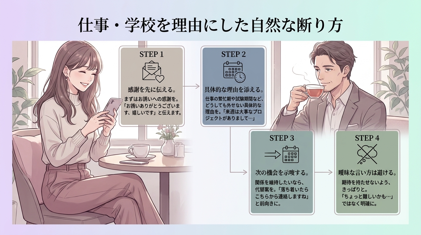 仕事・学校を理由にした自然な断り方