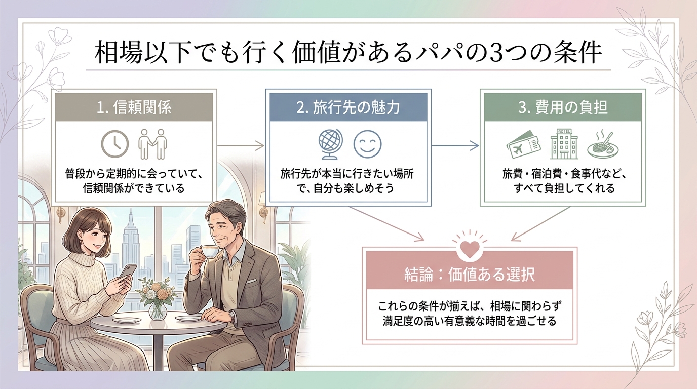 相場以下でも行く価値があるパパの3つの条件