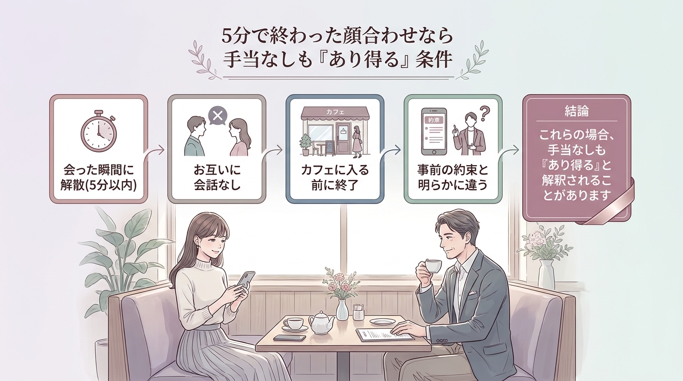 5分で終わった顔合わせなら手当なしも「あり得る」条件
