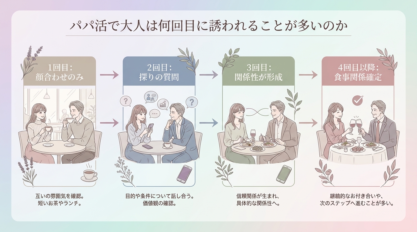 パパ活で大人は何回目に誘われることが多いのか