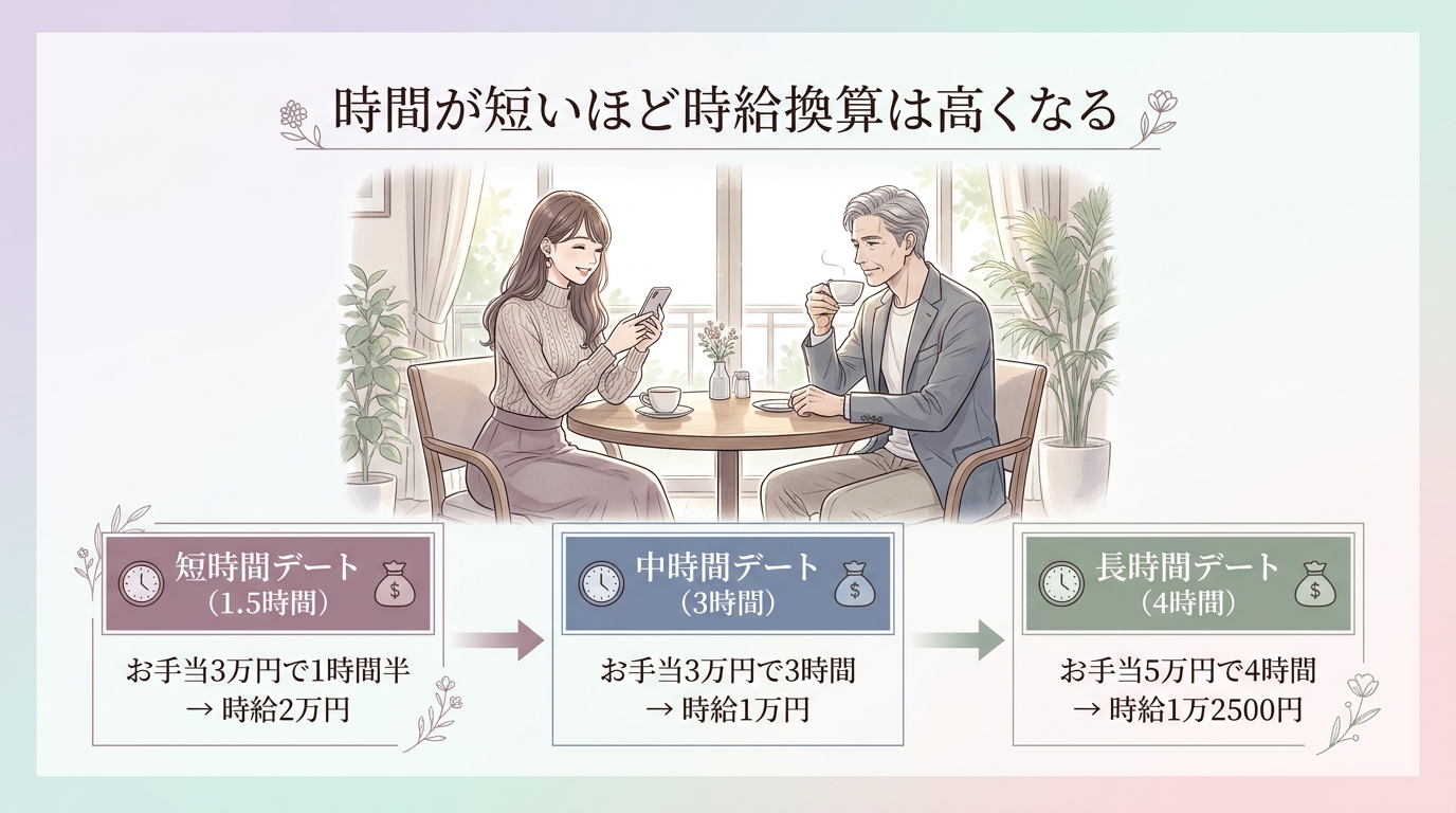 時間が短いほど時給換算は高くなる