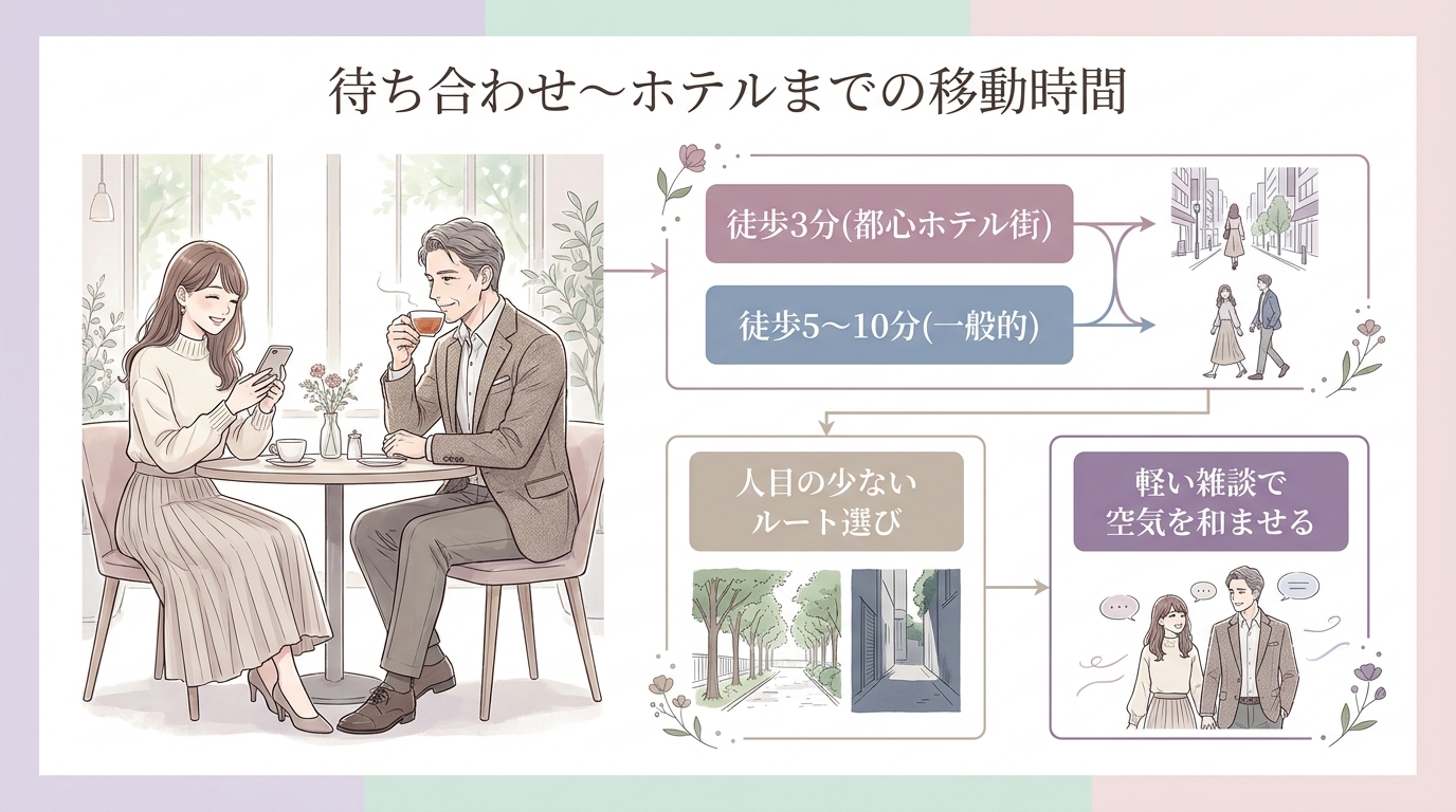 待ち合わせ〜ホテルまでの移動時間