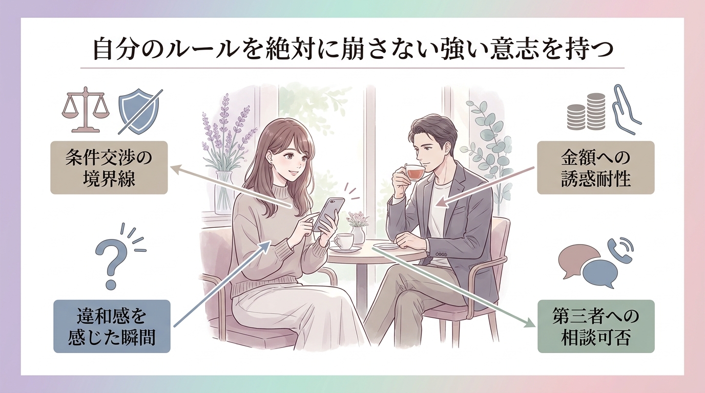 自分のルールを絶対に崩さない強い意志を持つ