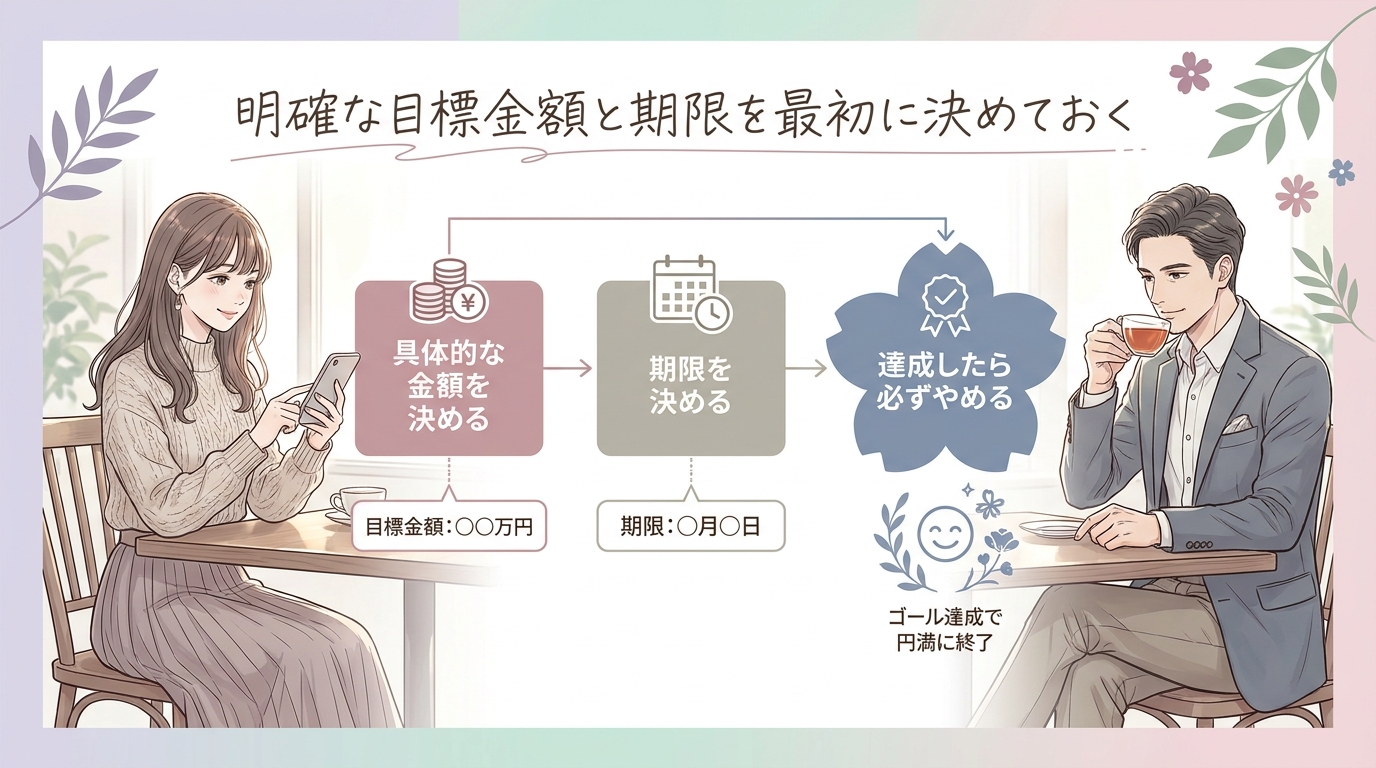明確な目標金額と期限を最初に決めておく