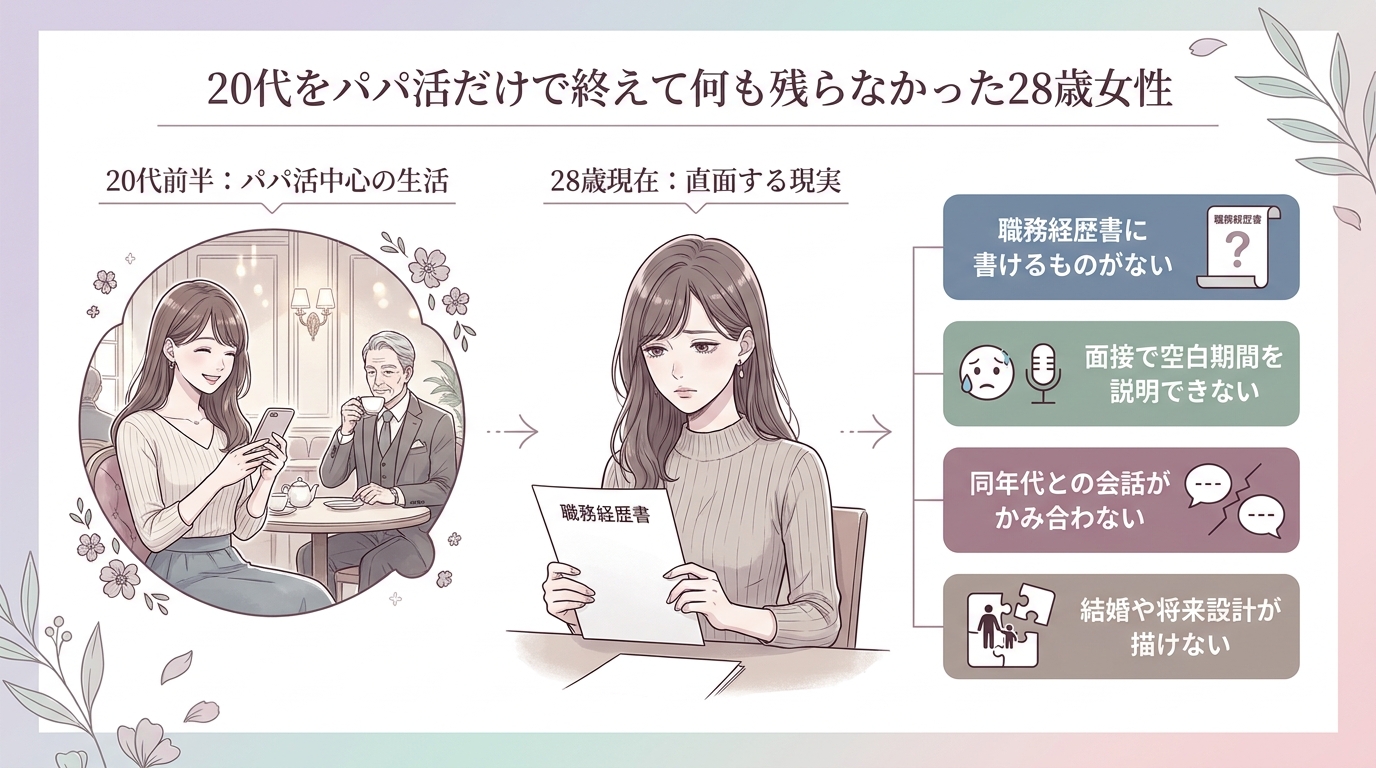 20代をパパ活だけで終えて何も残らなかった28歳女性