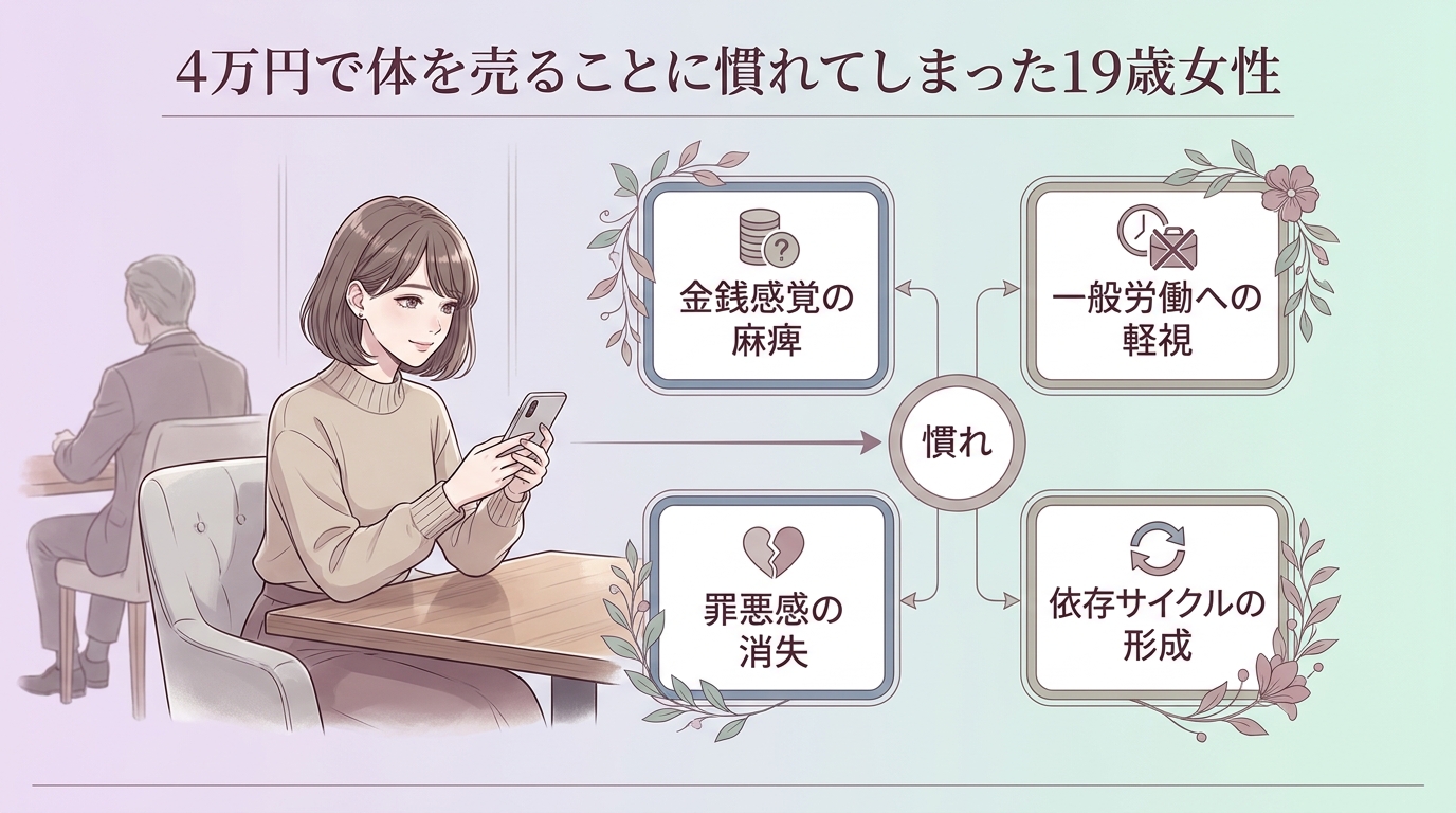 4万円で体を売ることに慣れてしまった19歳女性