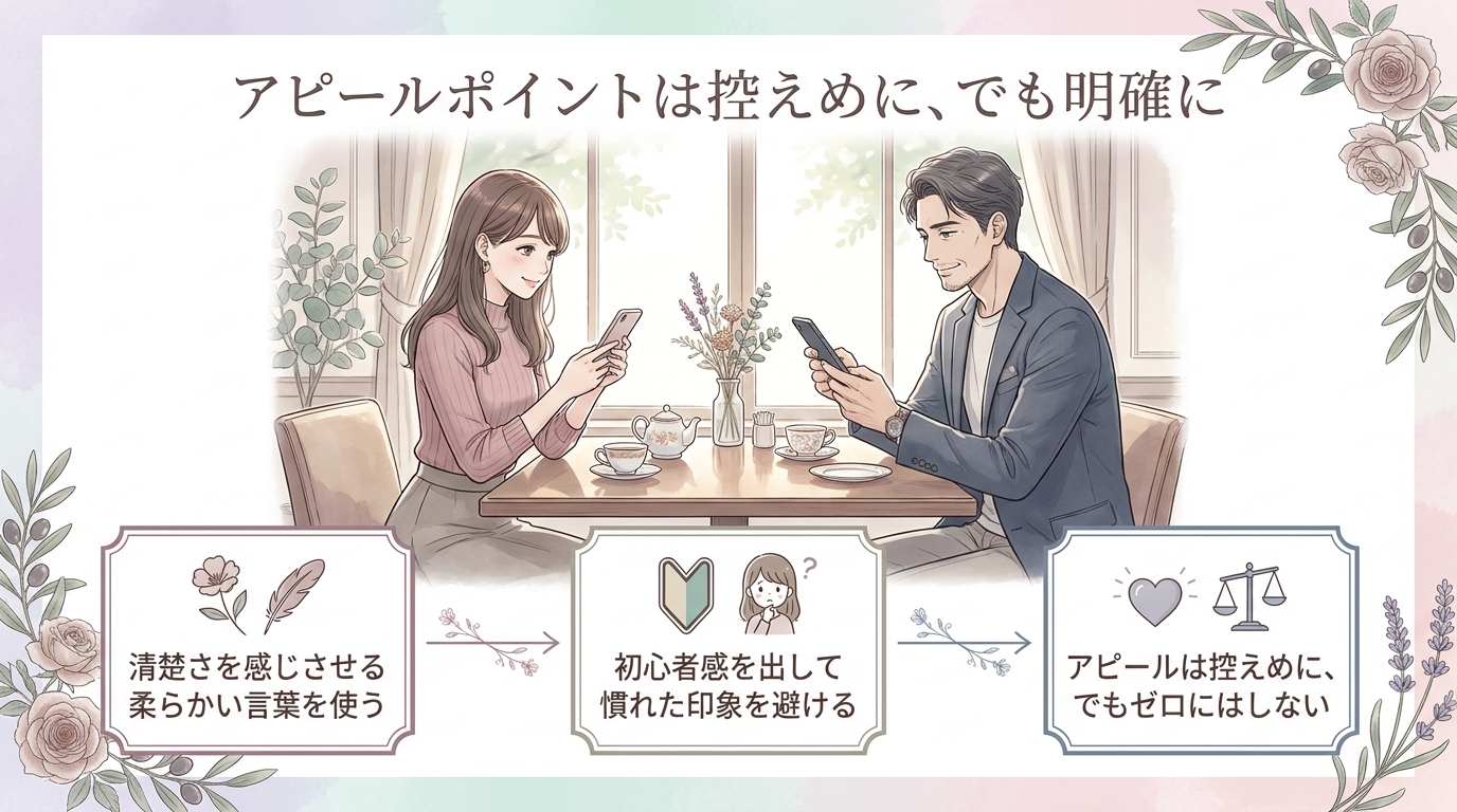 アピールポイントは控えめに、でも明確に