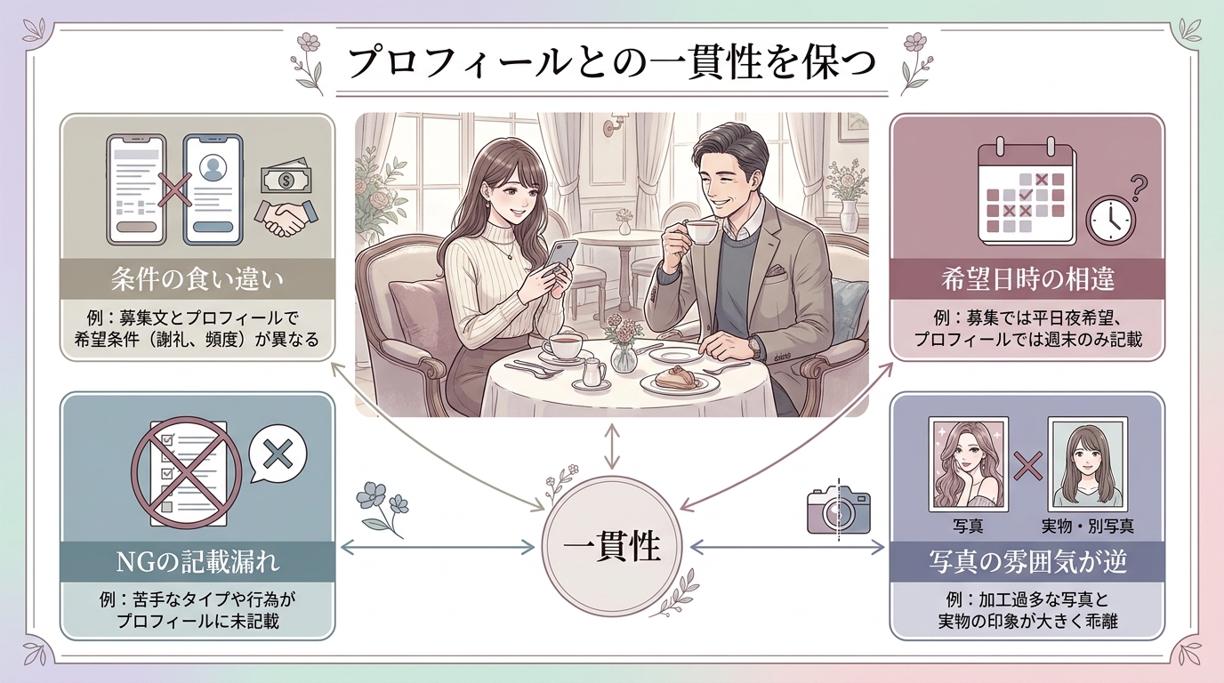 プロフィールとの一貫性を保つ
