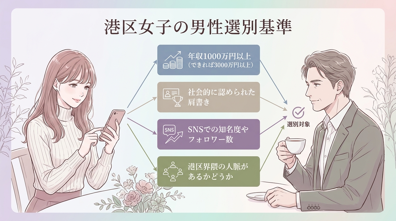 港区女子は肩書き・年収・社会的地位で男性を選別する