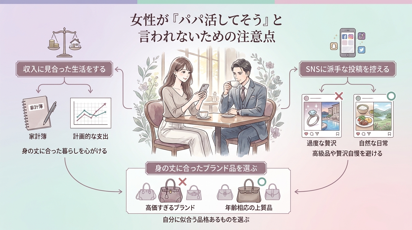 女性が「パパ活してそう」と言われないための注意点