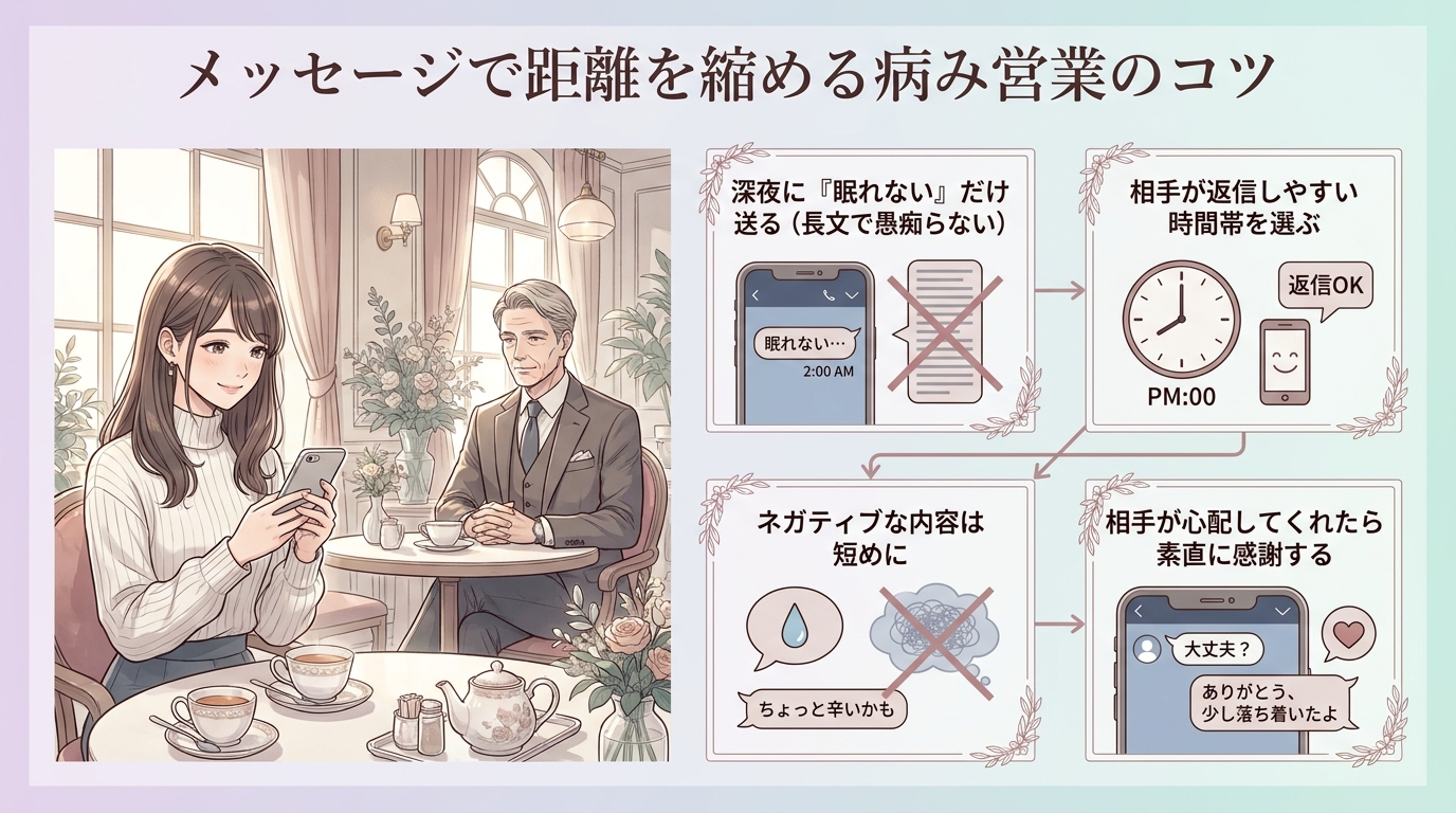 メッセージで距離を縮める病み営業のコツ