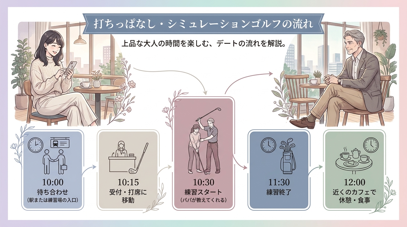 打ちっぱなし・シミュレーションゴルフの流れ