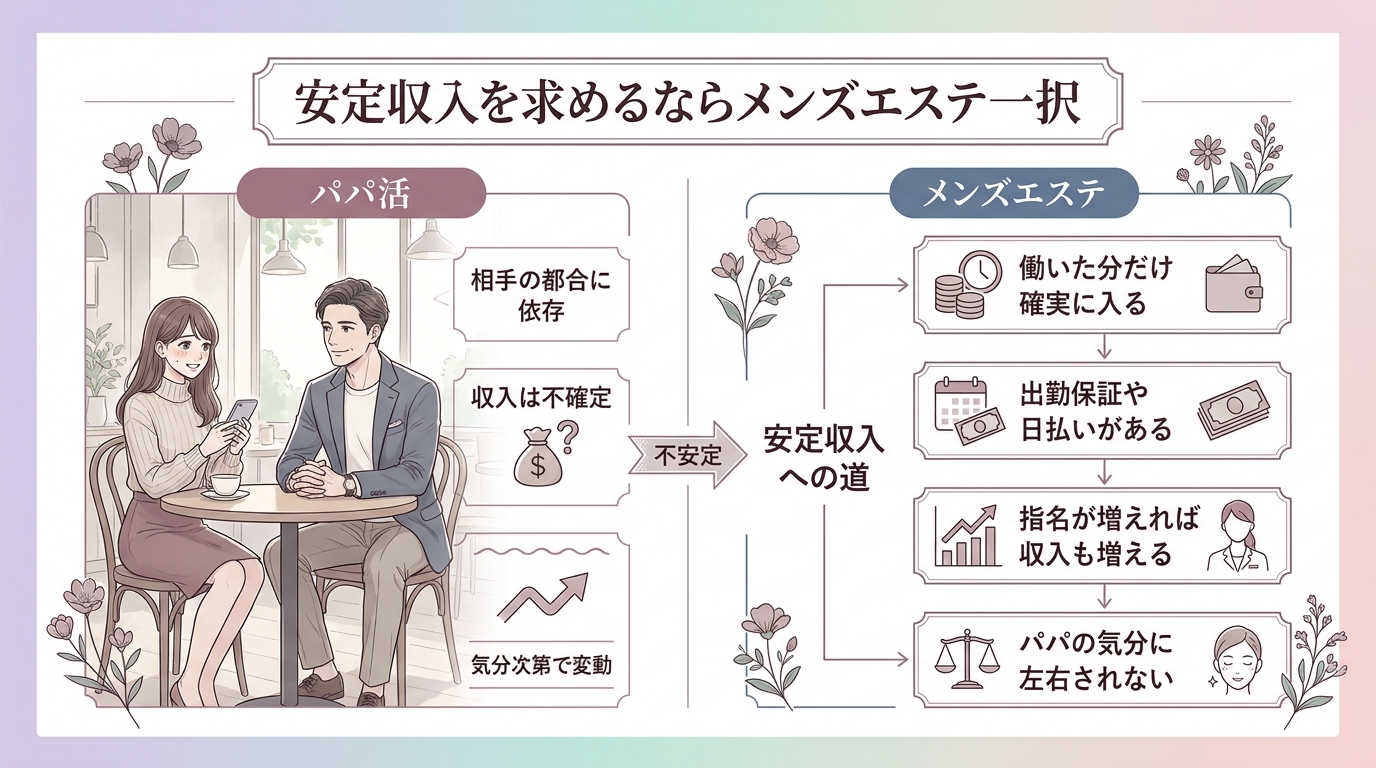 安定収入を求めるならメンズエステ一択