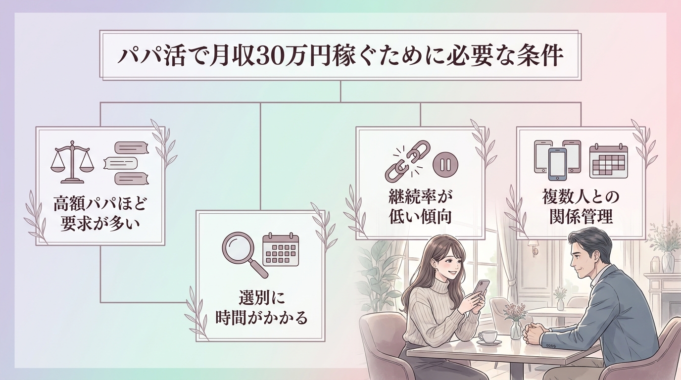 パパ活で月収30万円稼ぐために必要な条件